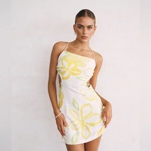 NWT Sabo Skirt Lola Yellow and White Beach Pool Summer Dress size XL